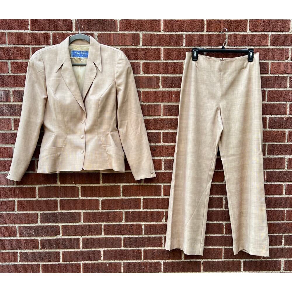 VTG Thierry Mugler Paris Women's Lightweight Wool Pantsuit FR sz 42 |US sz‎ 10